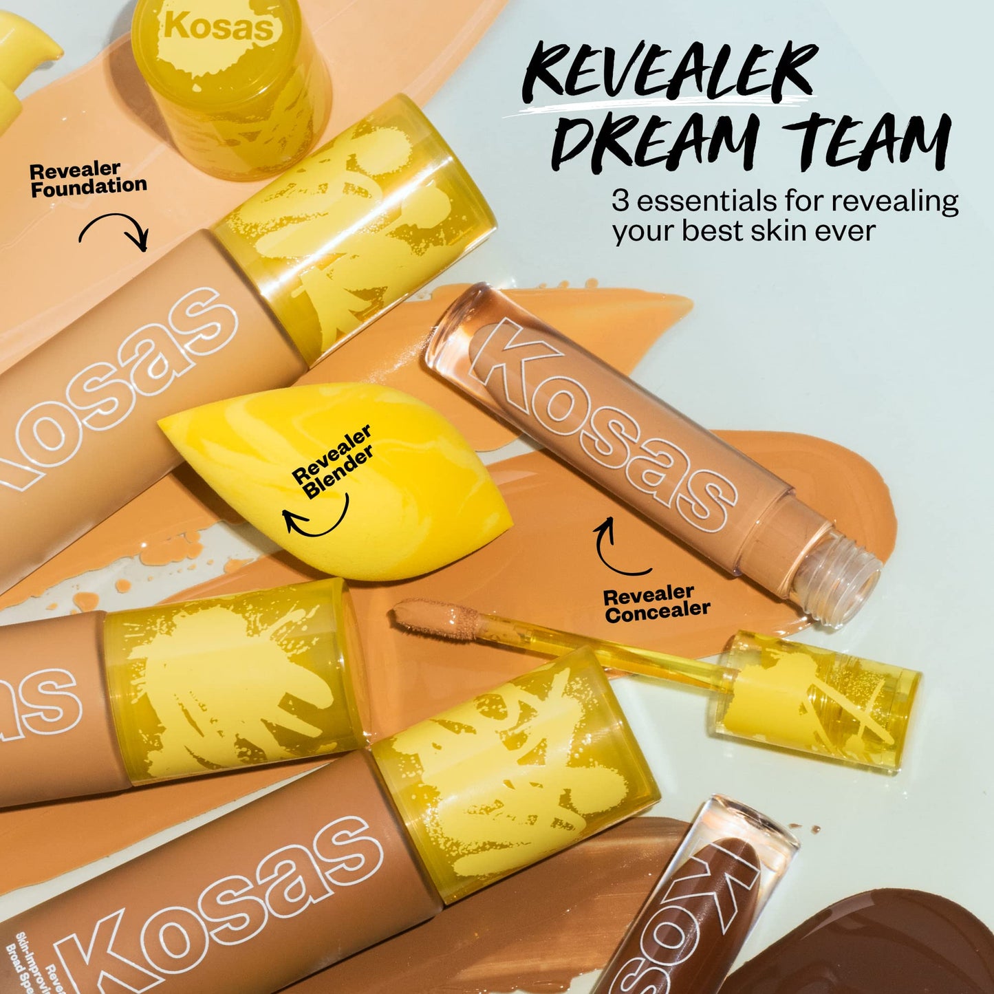 Kosas Revealer Liquid Foundation SPF 25 – Medium Buildable Coverage, Hydrating Natural Glow Finish, Light Cool 150