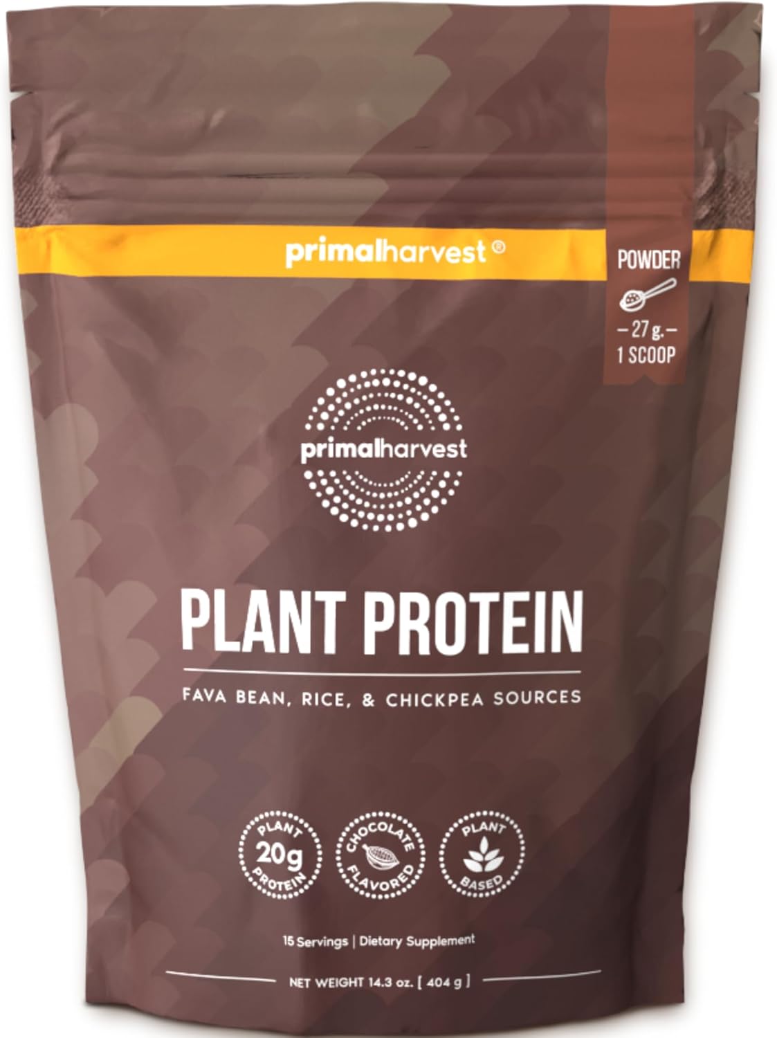 Primal Harvest Protein - Vegan Chocolate Protein Powder, Gluten & Dairy Free