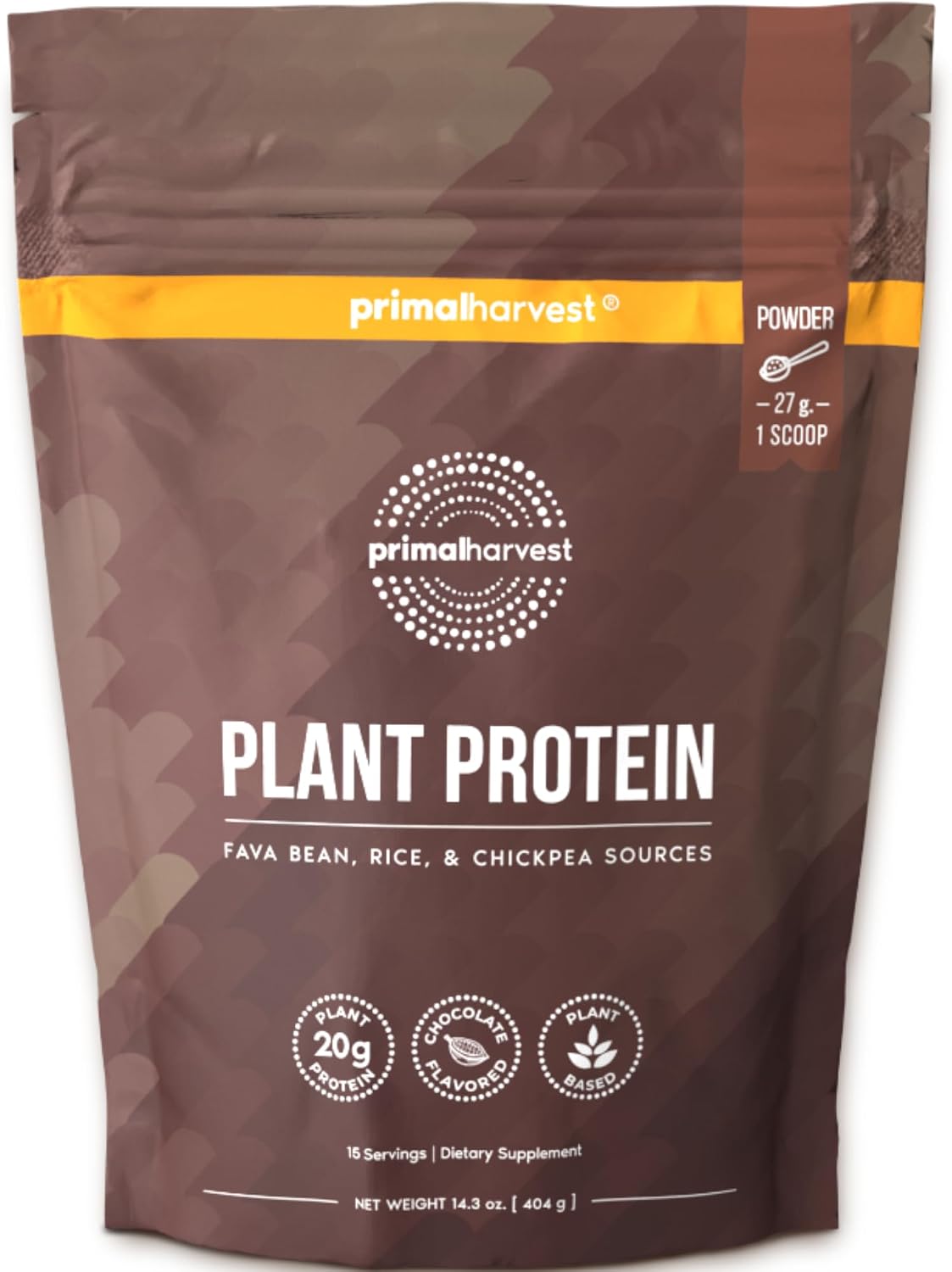 Primal Harvest Protein - Vegan Chocolate Protein Powder, Gluten & Dairy Free