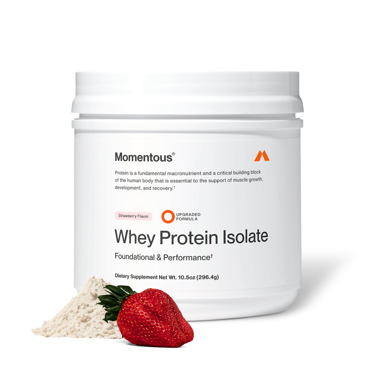 Momentous Grass-Fed Whey Protein Isolate Powder, 20g, Vanilla