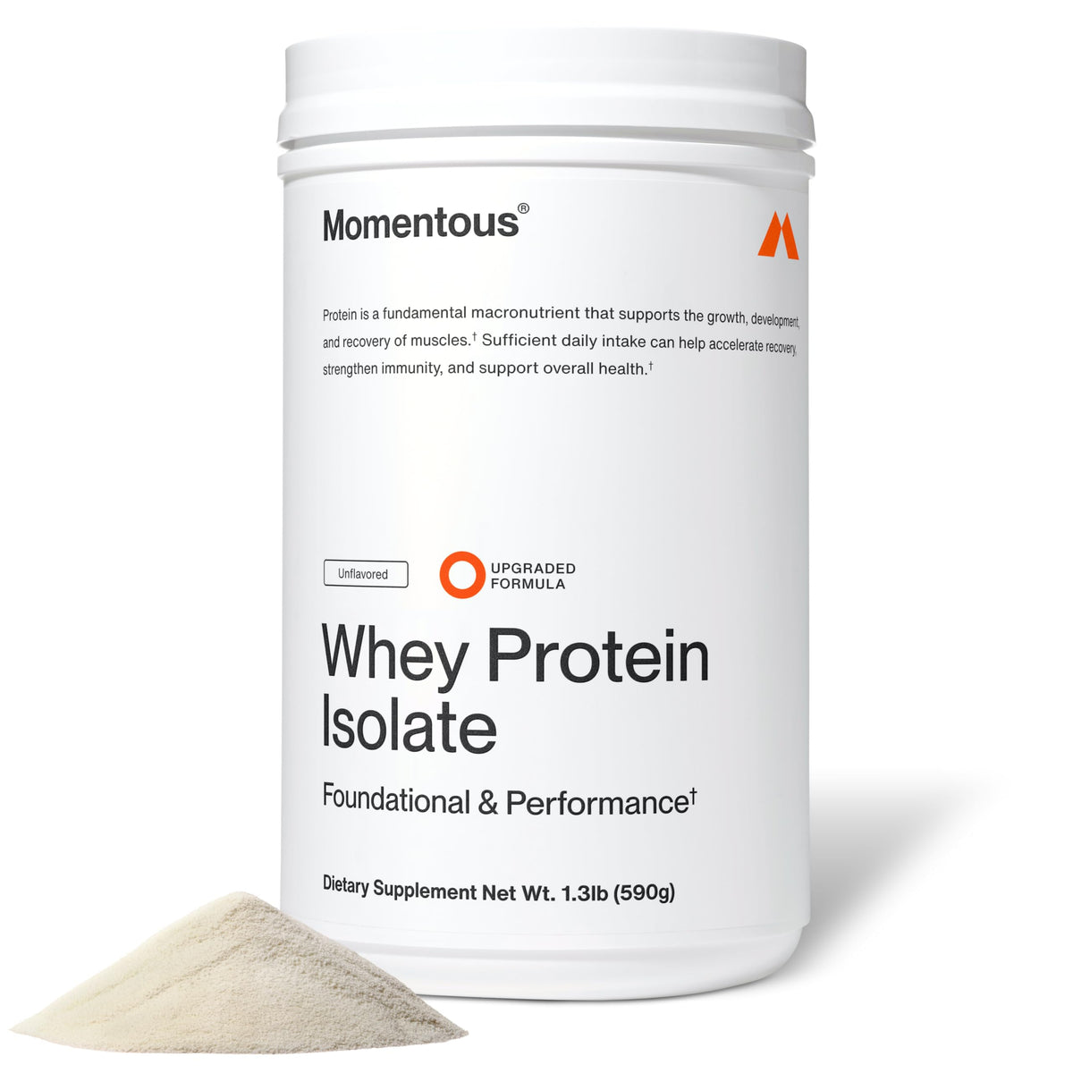 Momentous Grass-Fed Whey Protein Isolate Powder, 20g, Vanilla
