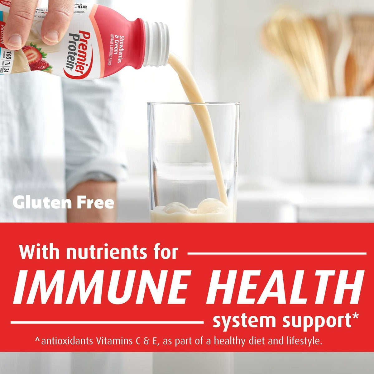 Premier Protein Shake 30g Protein 24 Vitamins Minerals 11.5oz Bottle Peaches & Cream Strawberries 12 Pack Bundle
