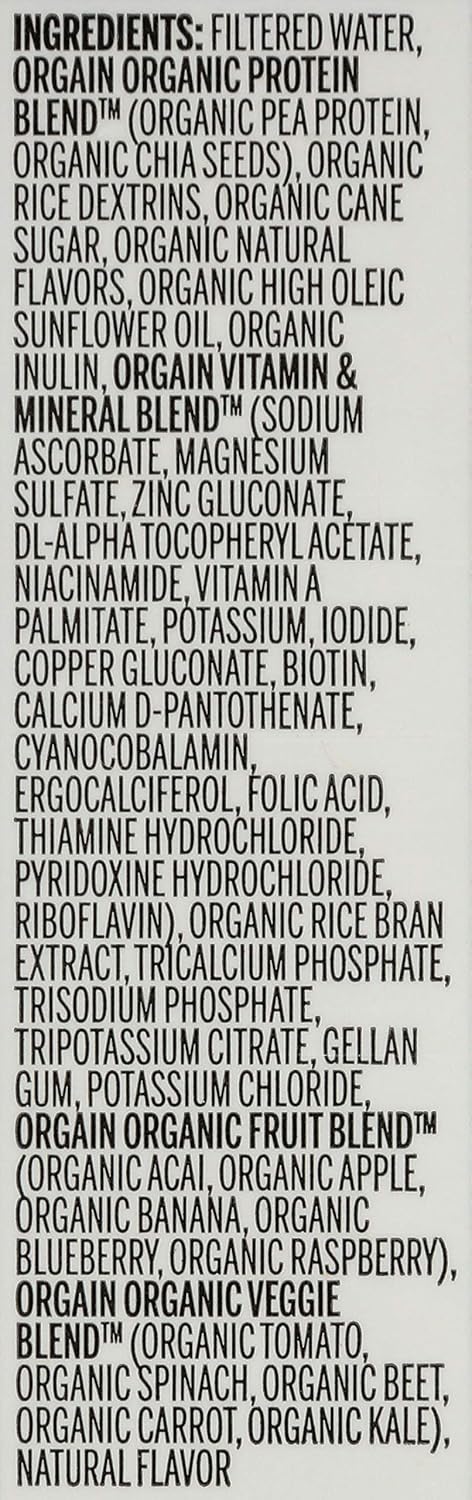 Orgain Sweet Vanilla Bean, Vegan 11 Fl Oz (Pack of 12)